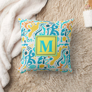 Coussin Monogramme géométrique Abstrait moderne