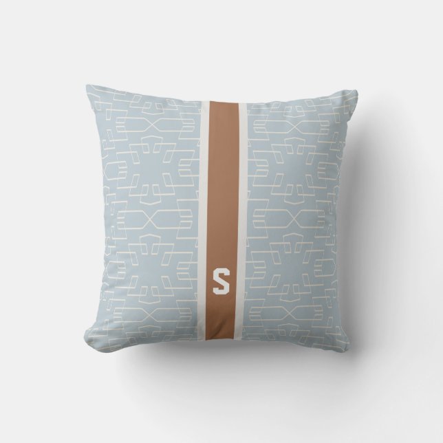 Coussin Monogramme géométrique de motif d'abrégé sur chic (Recto)
