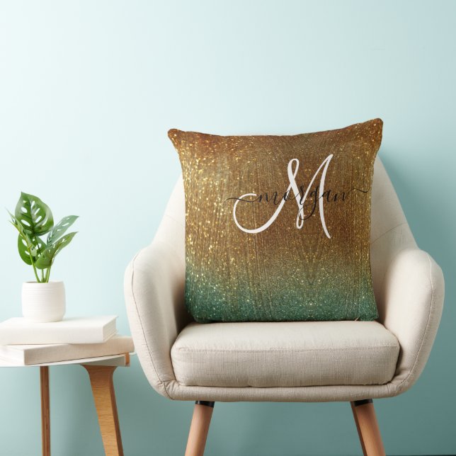 Coussin Monogramme Holographique Parties scintillant or (Chaise)