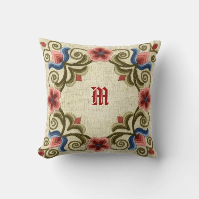 Coussin Monogramme hongrois sur les aiguilles (Recto)
