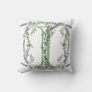 Coussin Monogramme I Lavande Eucalyptus