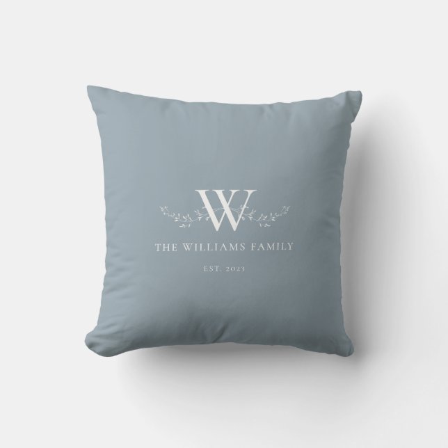 Coussin Monogramme initial de la famille personnalisée rus (Recto)