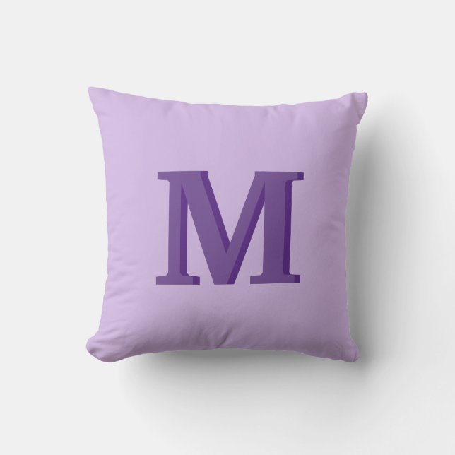 Coussin Monogramme initial de la lavande (Recto)