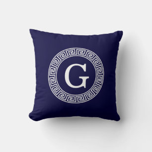 Coussin Monogramme initial du cadre de la ligne de la clé