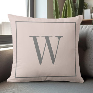 Coussin Monogramme Initial Moderne Élégant Maison de Campa