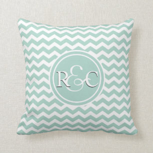 Coussin Monogramme initial personnalisé par Chevron de
