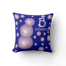 Monogramme initial Purple Snowman 3D Balls Points