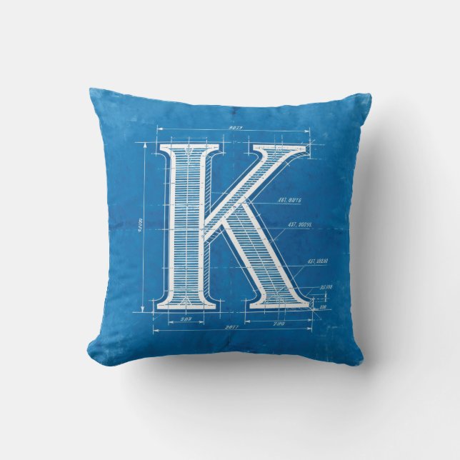 Coussin Monogramme lettre K plan (Recto)