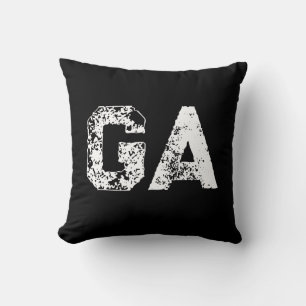 Coussin Monogramme Lettres Initiales Noir Blanc Simple