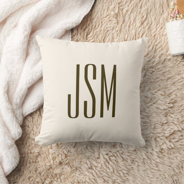 Coussin Monogramme, marque ou nom commercial | Brown non b (Couverture)