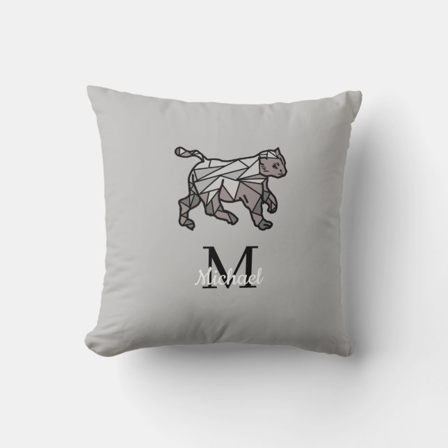 Coussin Monogramme mignon Graphiques personnalisées Noir C (Recto)