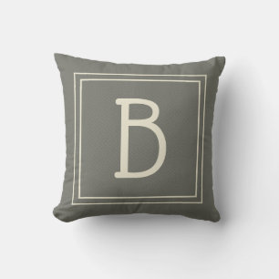 Coussin Monogramme Moderne de la Famille Initiales Style V