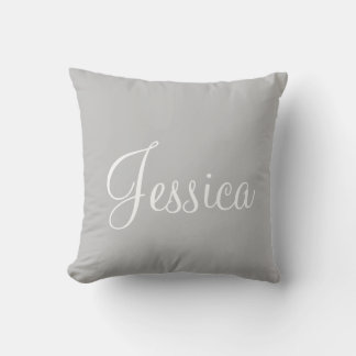 Coussin Monogramme moderne gris blanc