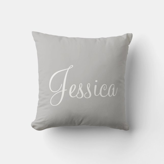 Coussin Monogramme moderne gris blanc (Recto)