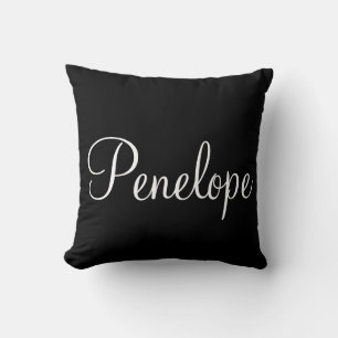 Coussin Monogramme moderne noir et blanc