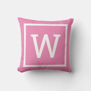 Coussin Monogramme Moderne Rose
