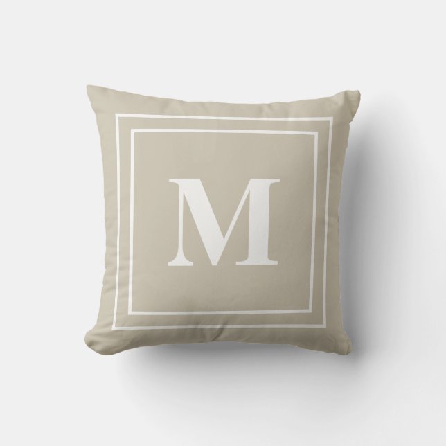Coussin Monogramme Neutre Moderne Tan (Recto)