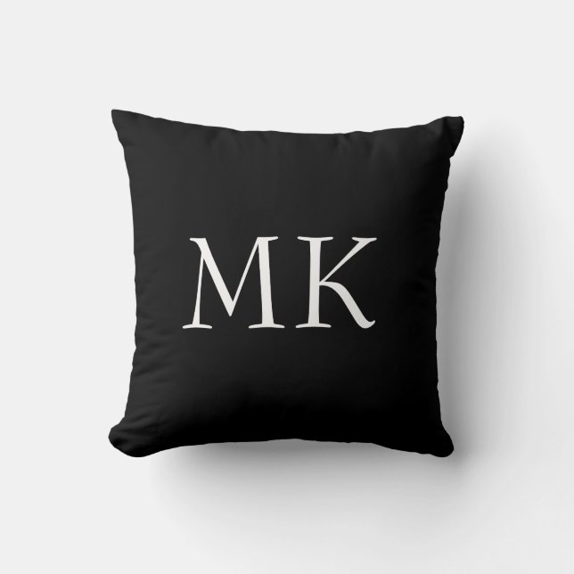 Coussin Monogramme noir blanc (Recto)