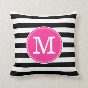 Coussin Monogramme noir blanc brut noir blanc minimaliste 
