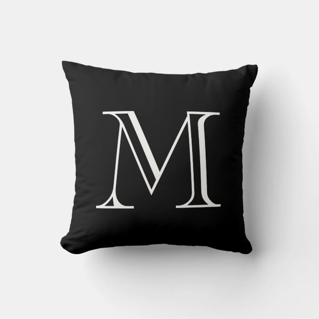 Coussin Monogramme noir et blanc (Recto)