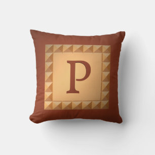 Coussin Monogramme P : Effet marquiseur initial et Motif