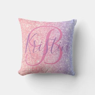Coussin Monogramme Pailleté Licorne