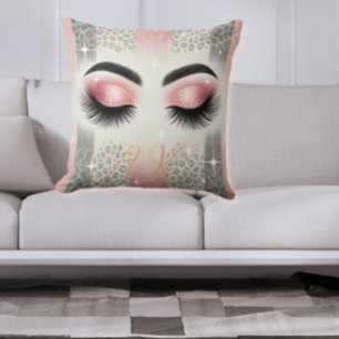 Coussin Monogramme Parties scintillant Eyelashes Leopard