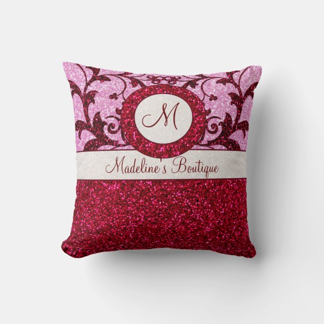 Coussin monogramme personnalisable parties scintil (Recto)