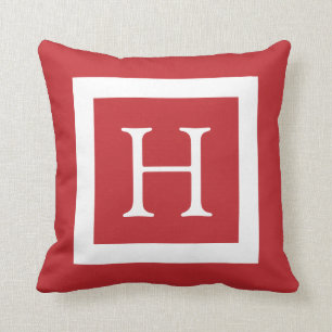Coussin Monogramme personnalisé blanc rouge