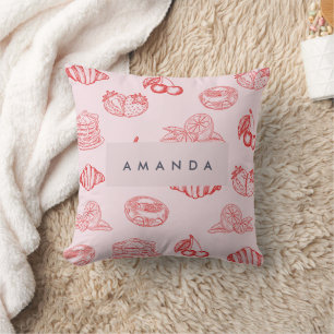 Coussin Monogramme personnalisé Charmante Fille Cerise Fra