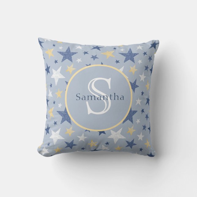 Coussin Monogramme personnalisé de l'étoile nord (Recto)