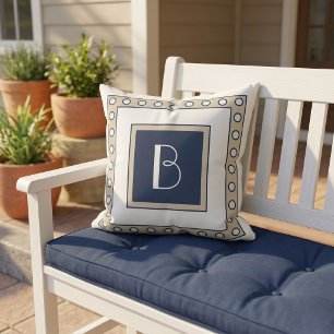 Coussin Monogramme personnalisé élégant de style vintage