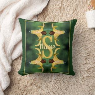 Coussin Monogramme personnalisé initial nom Art de lys sau
