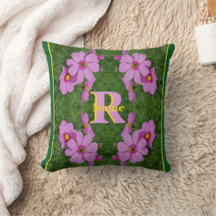 Coussin Monogramme personnalisé initial nom Art de marguer