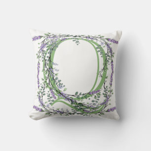 Coussin Monogramme Q Lavande Eucalyptus