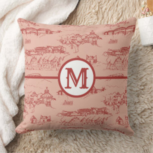 Coussin Monogramme rose Chattanooga Jeu d'oreiller