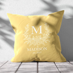 Coussin Monogramme rustique Sand personnalisé initial