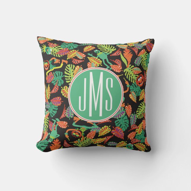 Coussin Monogramme Tropical Kermit & Animal Motif (Recto)
