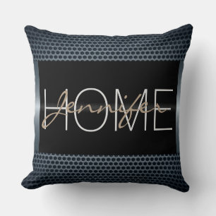Coussin Monogramme Trous métalliques noirs Revêtement méta