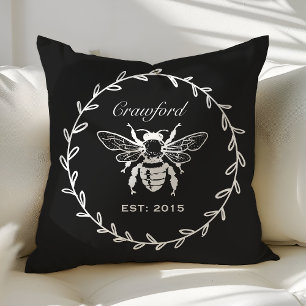 Coussin Monogramme Vintage Rucher de Miel de Laurier Abeil