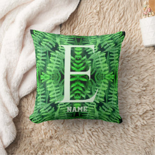 Coussin Monogramme Vos Fougères Vertes Initiales Personnal