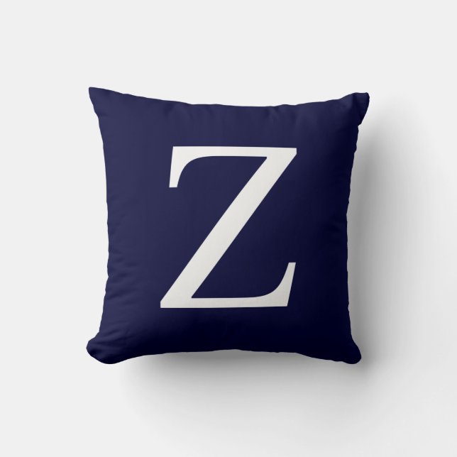 Coussin Monogramme Z En Bleu Marine (Recto)