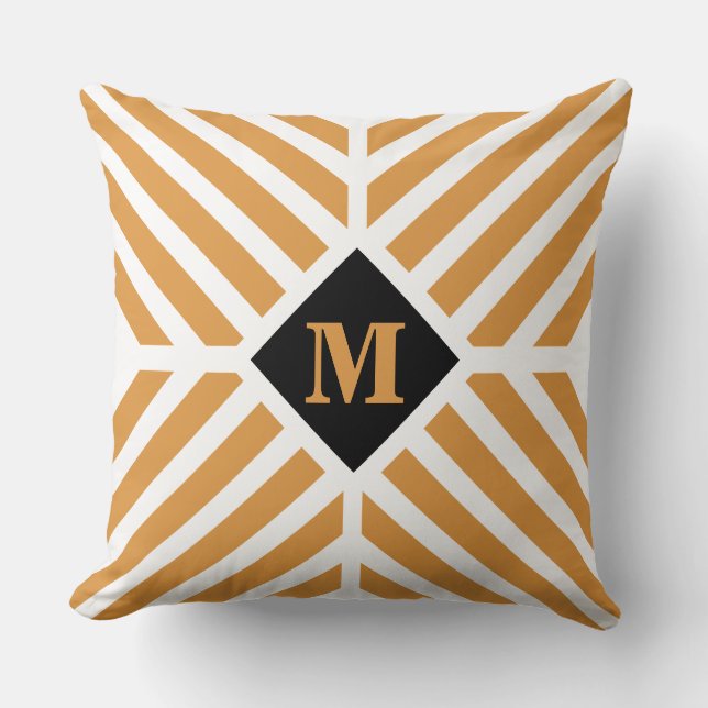 Coussin Monogrammes Diagonal Or Moderne (Recto)