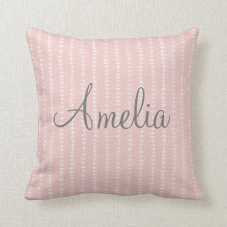Coussin Monogrammes Filles Pastel Vins en Grève rose