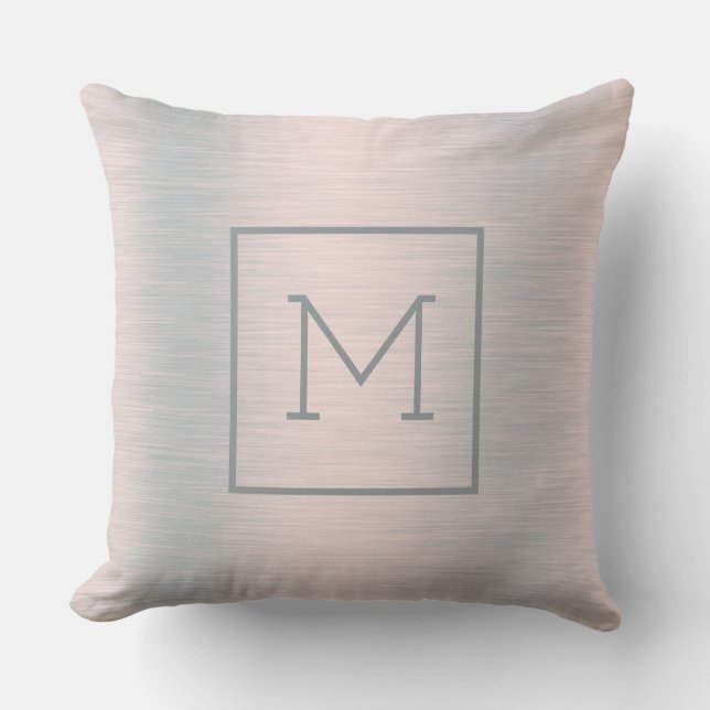 Coussin Monographie arrière - plan en argent métallique (Recto)