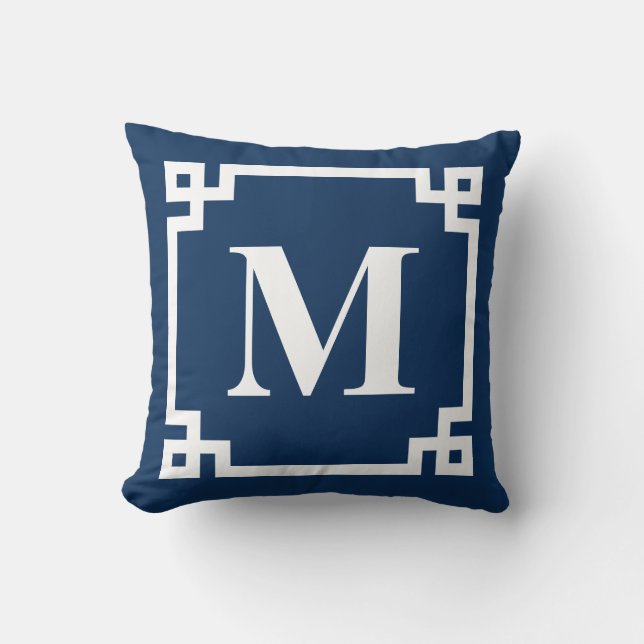 Coussin Monographie de la frontière de la clé grecque mode (Recto)