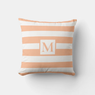 Coussin Monographie de lanières blanches de pêche orange d
