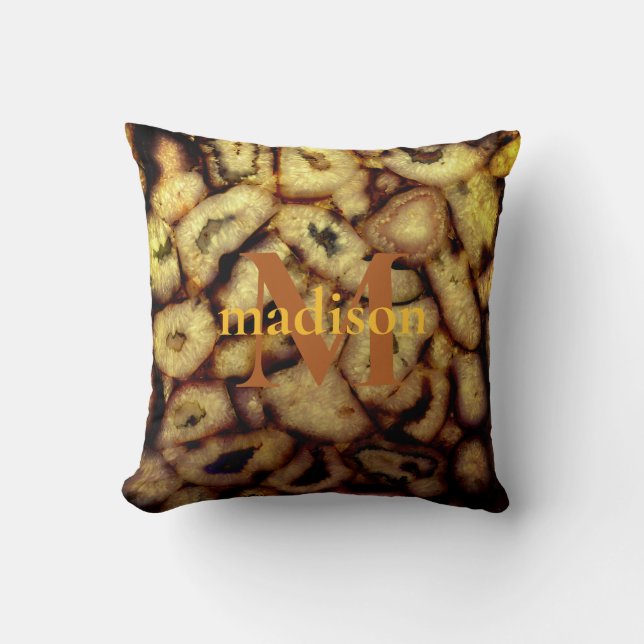 Coussin Monographie des Agates de quartz vert de Terre (Recto)