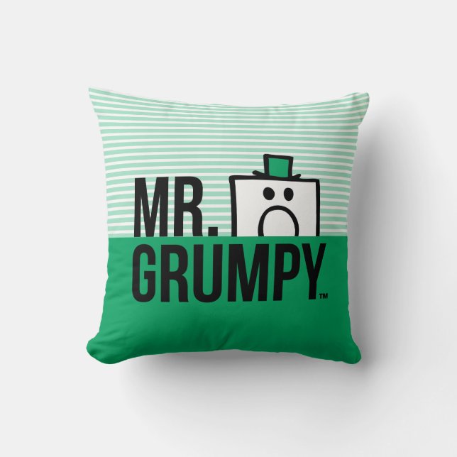 Coussin Monsieur Grumpy | Tête qui dépasse du nom (Recto)