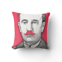 Monsieur vintage avec la moustache rose drôle